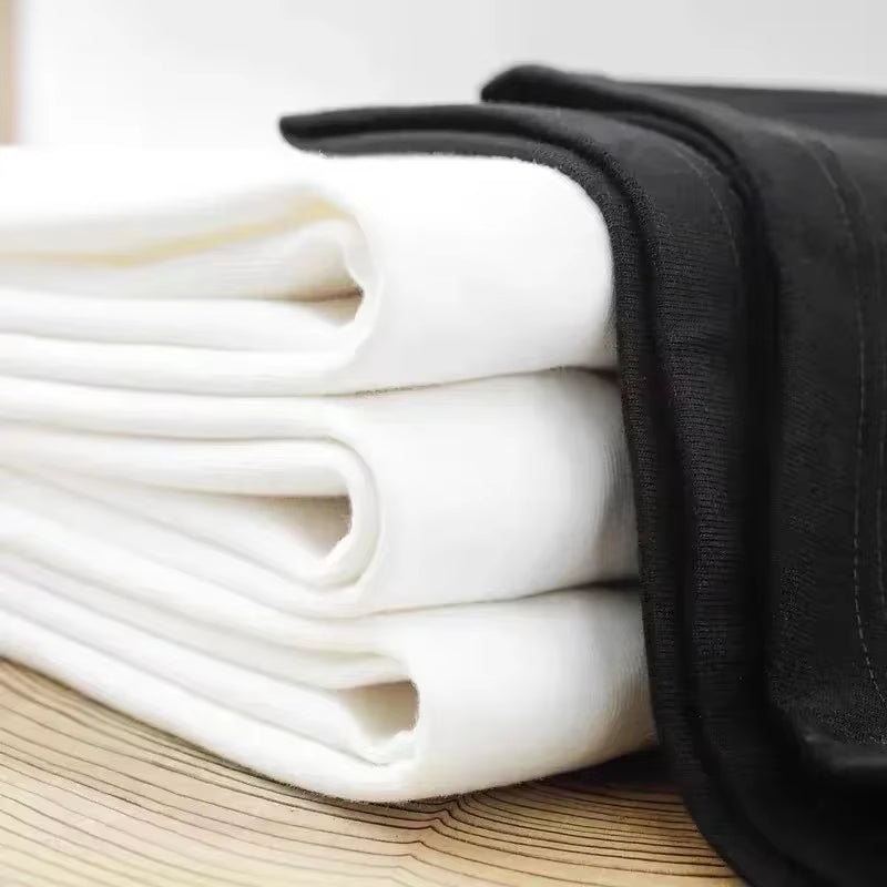 High Quality 100% Cotton T Shirts Man 2025 Summer Casual Tees Solid Color Couple Oversized T Shirts Black White Grey Sports Tops