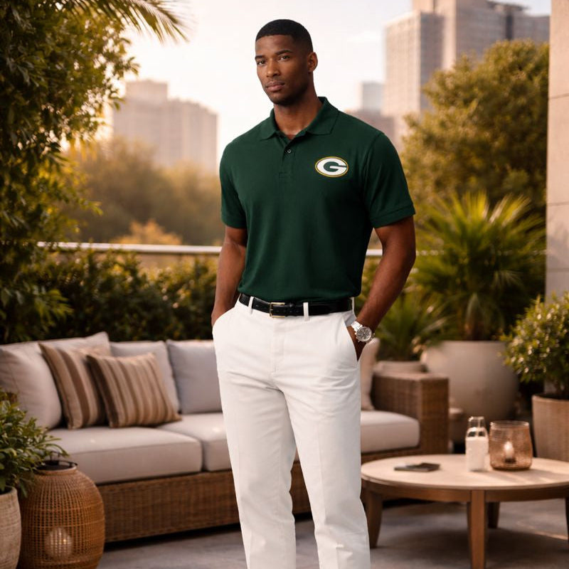 Mens Logo Casual Color Polo Short Sleeve Shirt